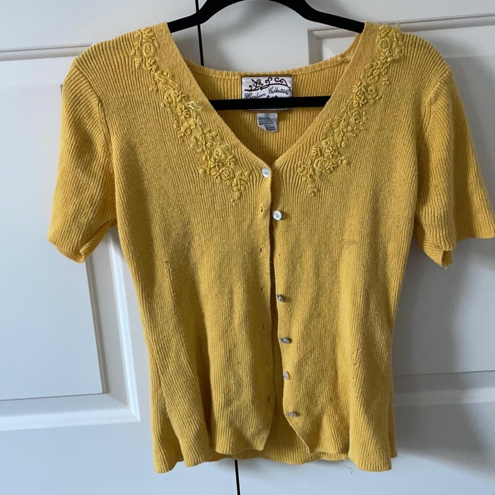 Yelllw Button Up Cardigan!
